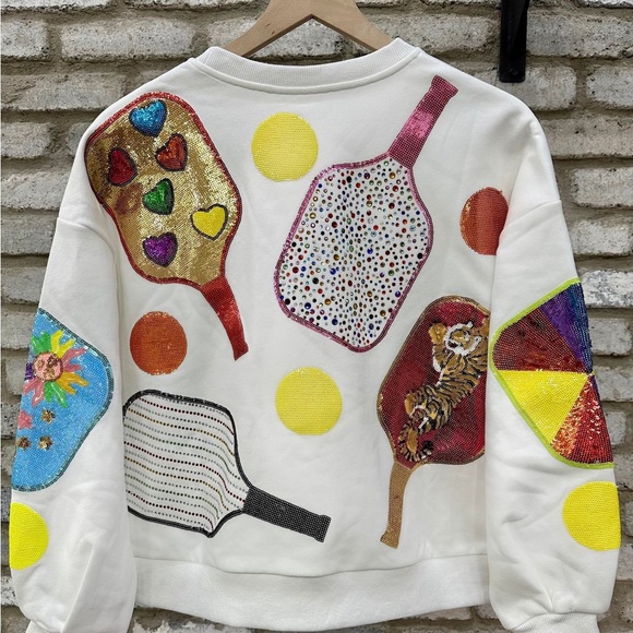 Queen of sparkles pickleball sweatshirt - Picture 2 of 4